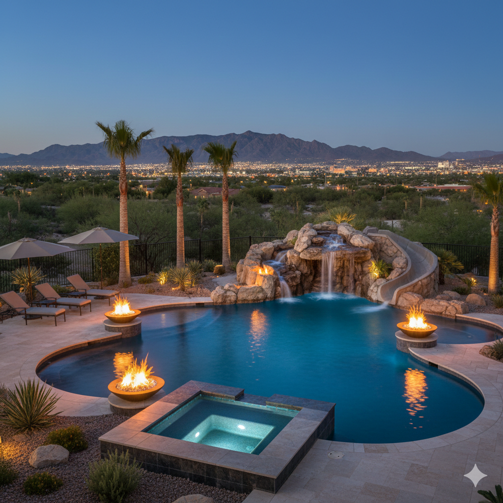 Pebble pool finish texture